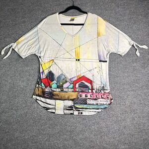 Simply Art By Dolcezza Tunic Top Artsy Size Xl V Neck